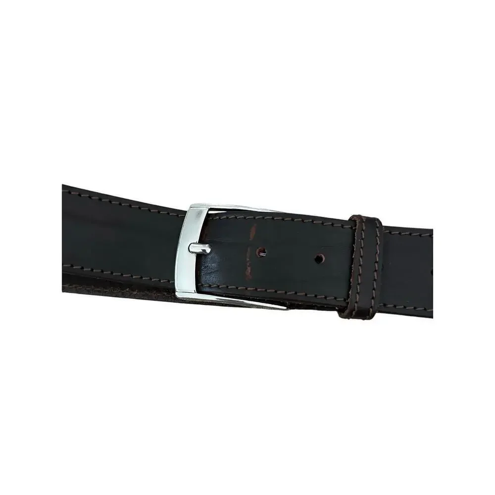 Gigidue Men's Black Genuine Leather Adjustable Buckle Belt Size 38
